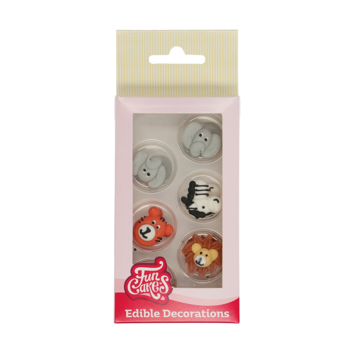 Verpakking FunCakes suikerdecoratie Safari dieren, set van 12 eetbare decoraties