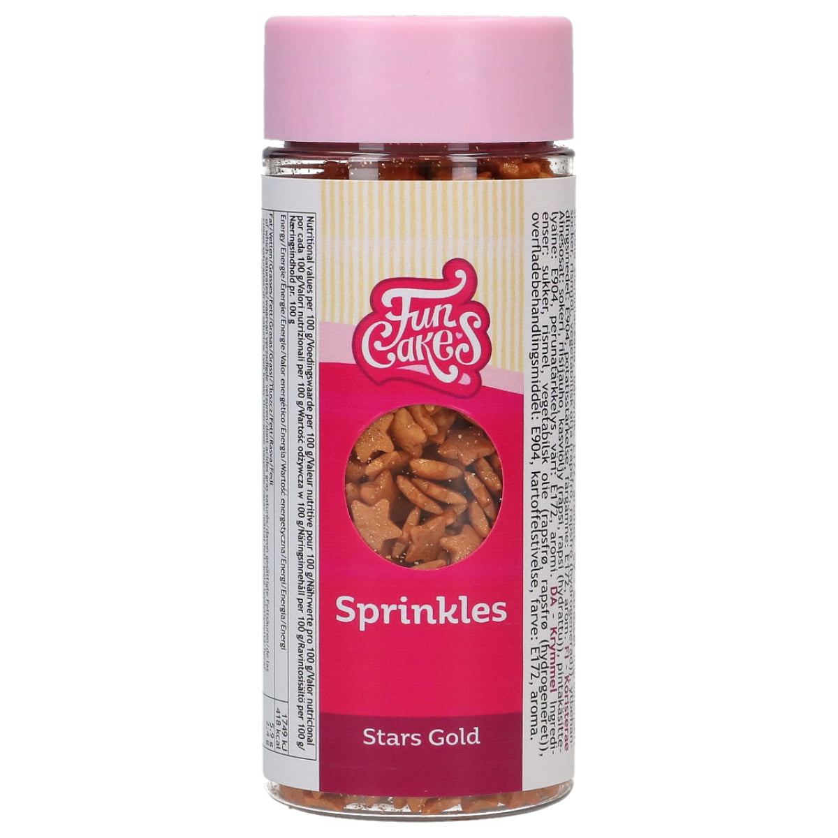 FunCakes eetbare suikerdecoratie gouden sterren 60 gram