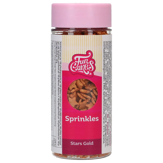 FunCakes eetbare suikerdecoratie gouden sterren 60 gram