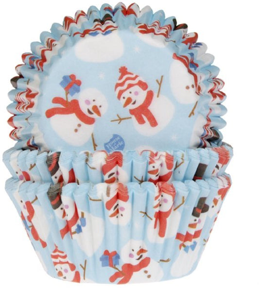 House of Marie cupcakevormpjes met sneeuwpop, set van 50