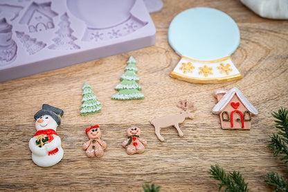Voorbeeld van decoraties gemaakt met de Karen Davies Snowglobe siliconen mal