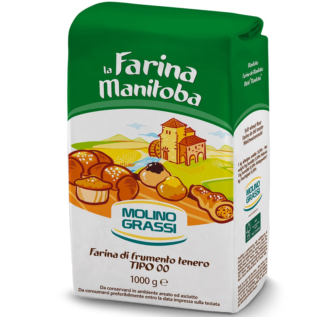 Zak Molino Grassi Farina Manitoba Tipo 00 bloem van 1 kg