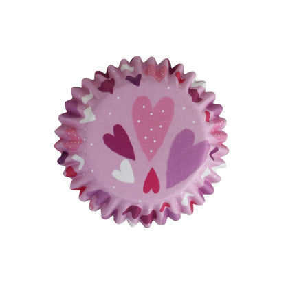 PME cupcakevormpjes met hartjes, foil-lined, set van 30