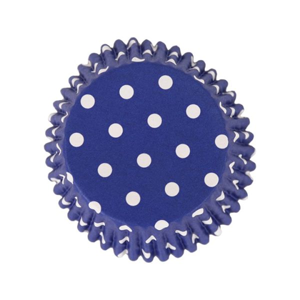 PME cupcakevormpjes blauw met witte stippen, foil-lined, set van 30