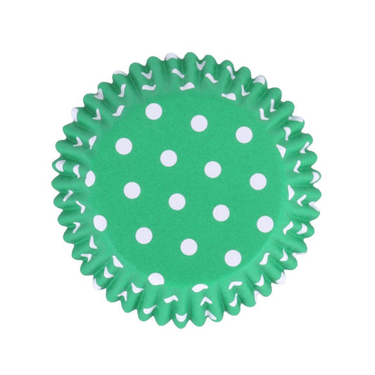 PME cupcakevormpjes groen met witte stippen, foil-lined, set van 30