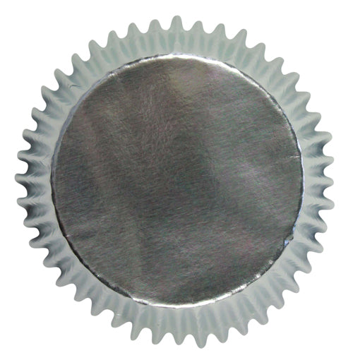 PME mini cupcake vormpjes in zilver metallic, verpakking met 45 papieren baking cups