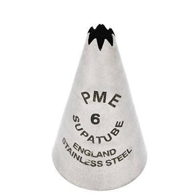 PME stervormig spuitmondje No. 6 van roestvrij staal