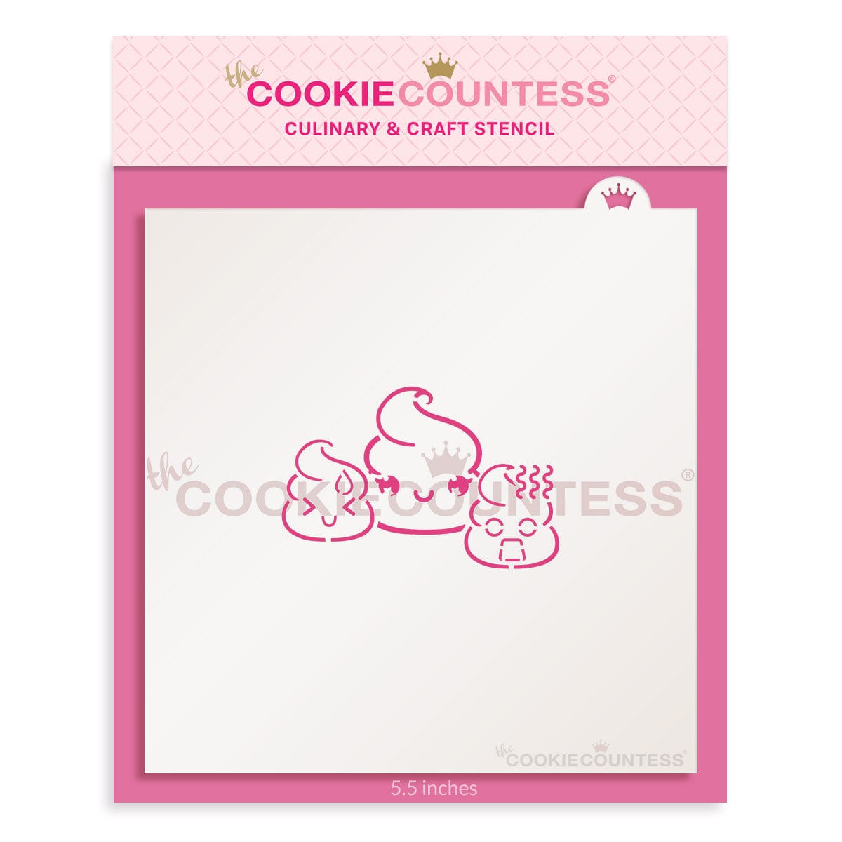 The Cookie Countess - Poop Emoji PYO stencil