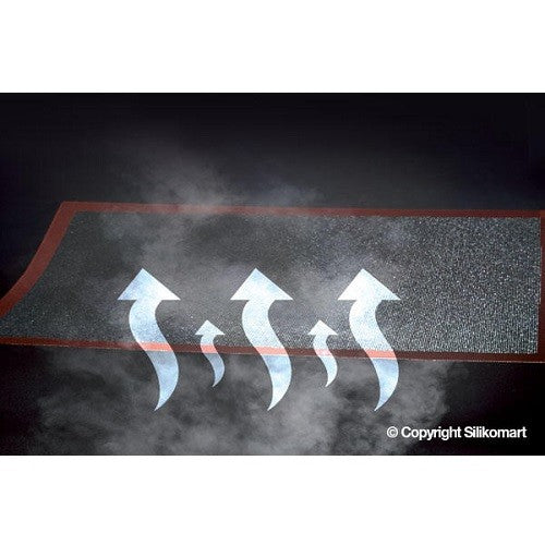 Silikomart geperforeerde siliconen bakmat Air 60x40 cm in gebruik