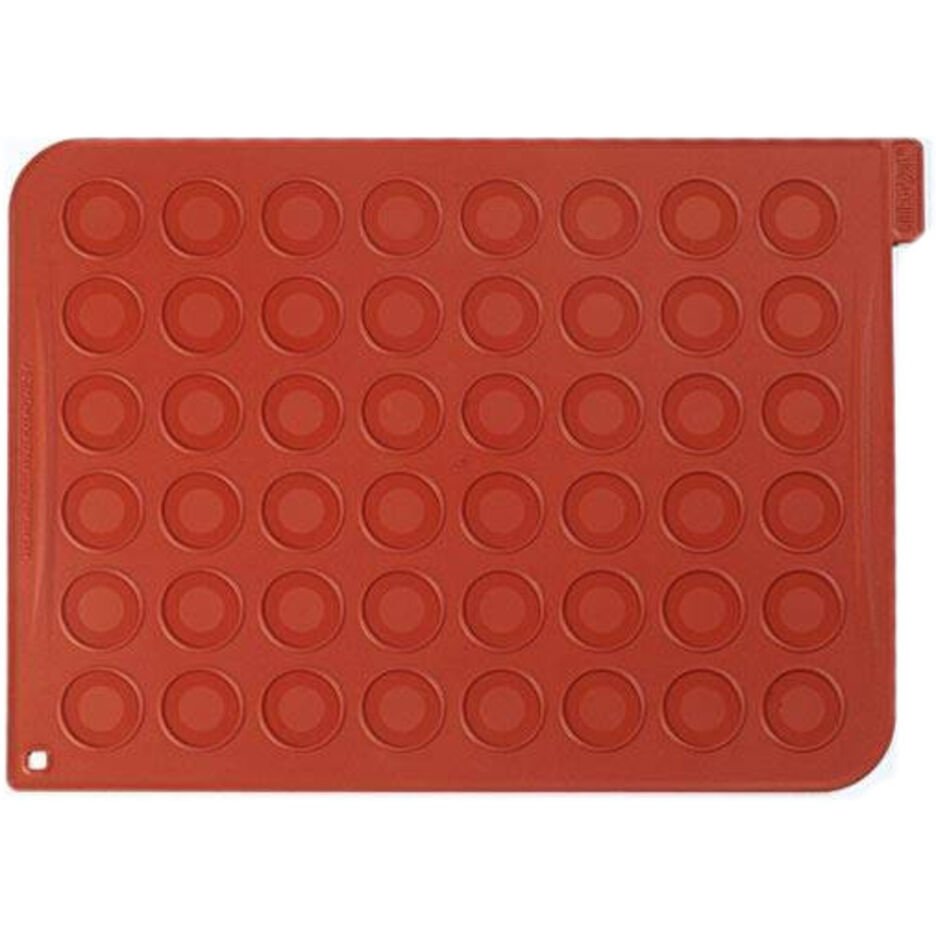 Siliconen macaron mat van Silikomart met voorgedrukte rondjes van 4 cm voor het bakken van macarons
