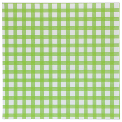 Close-up van het groen geblokte patroon van de bento box liner