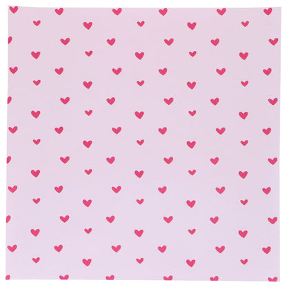 Close-up van het roze hartjes-patroon van de bento box liner