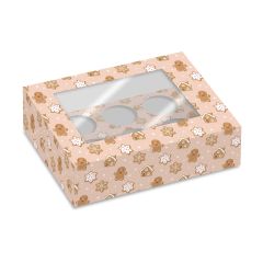Simply Making cupcake doos met gingerbread-design en insert voor zes cupcakes