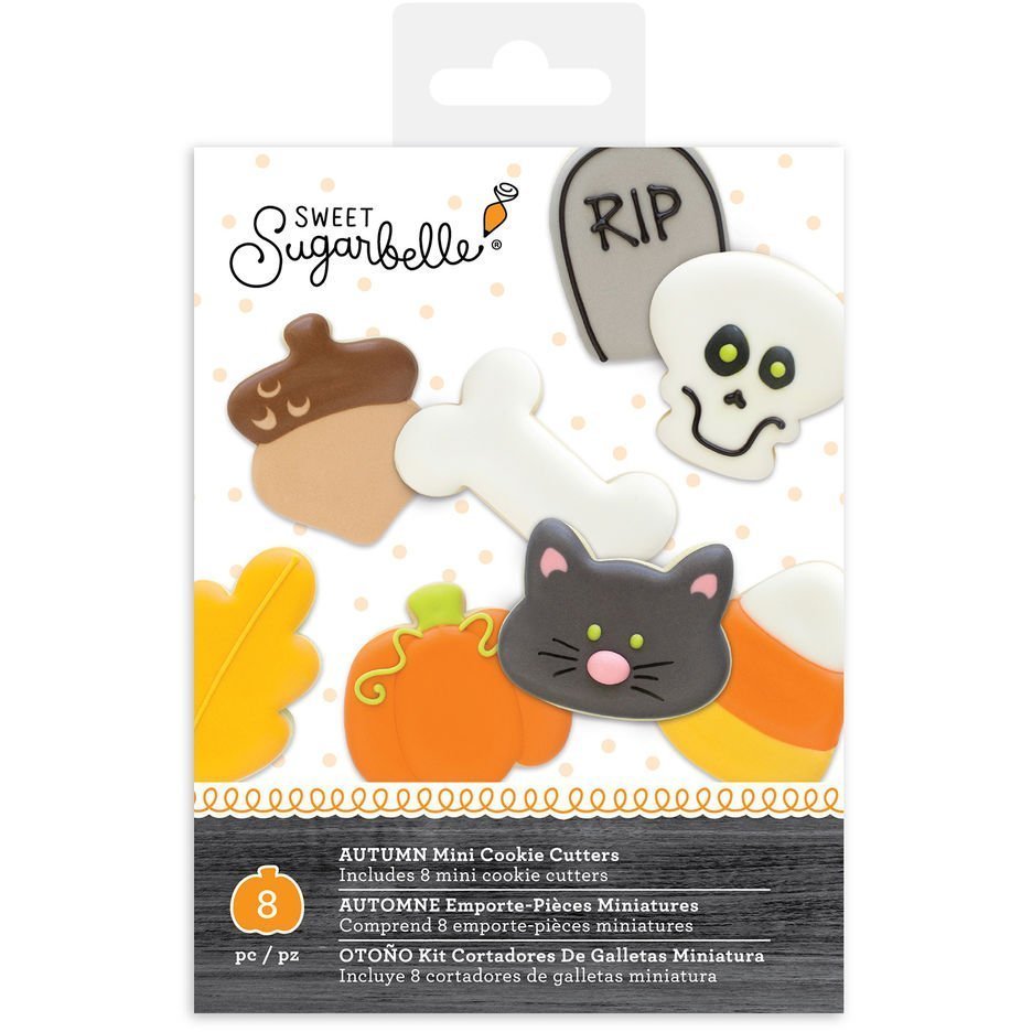 Sweet Sugarbelle Autumn set met acht mini herfstuitstekers waaronder eikel en pompoen
