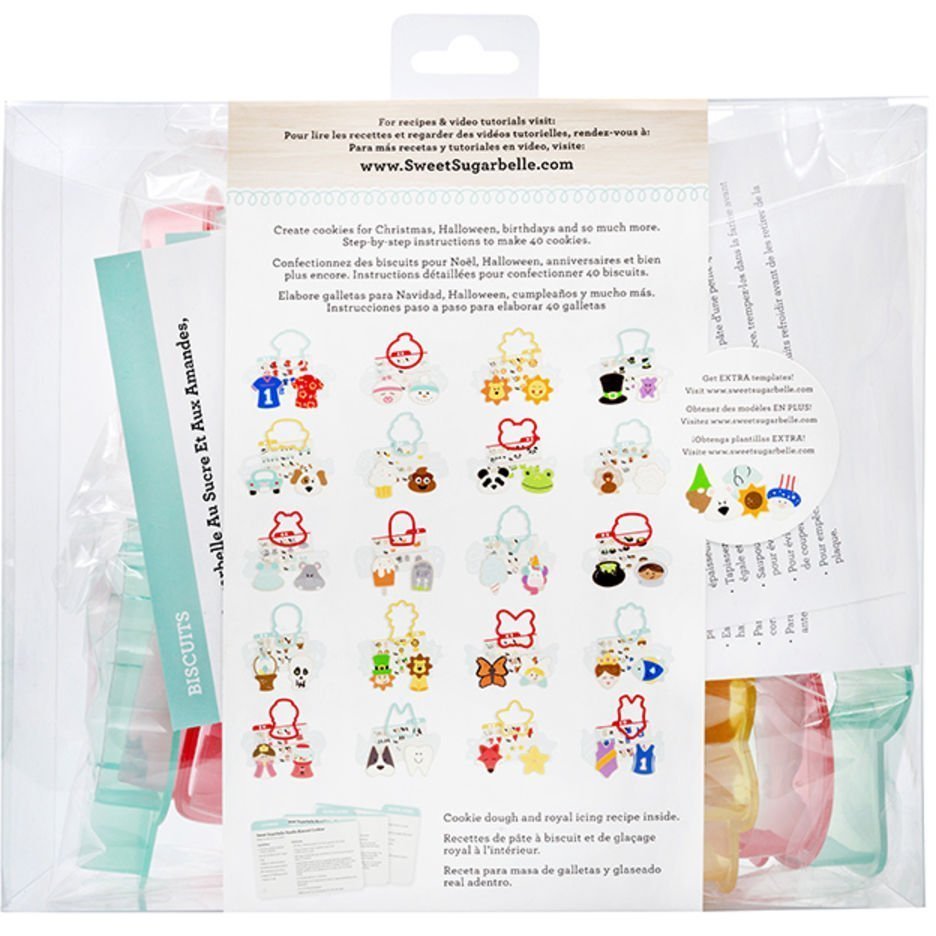 Inhoud van de Sweet Sugarbelle Shape Shifter Set 2 met sjablonen en instructiekaarten