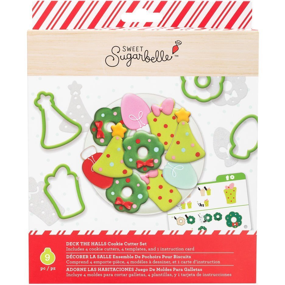 Sweet Sugarbelle Deck the Halls uitstekerset met kerstboom, krans, cadeautje en lampje