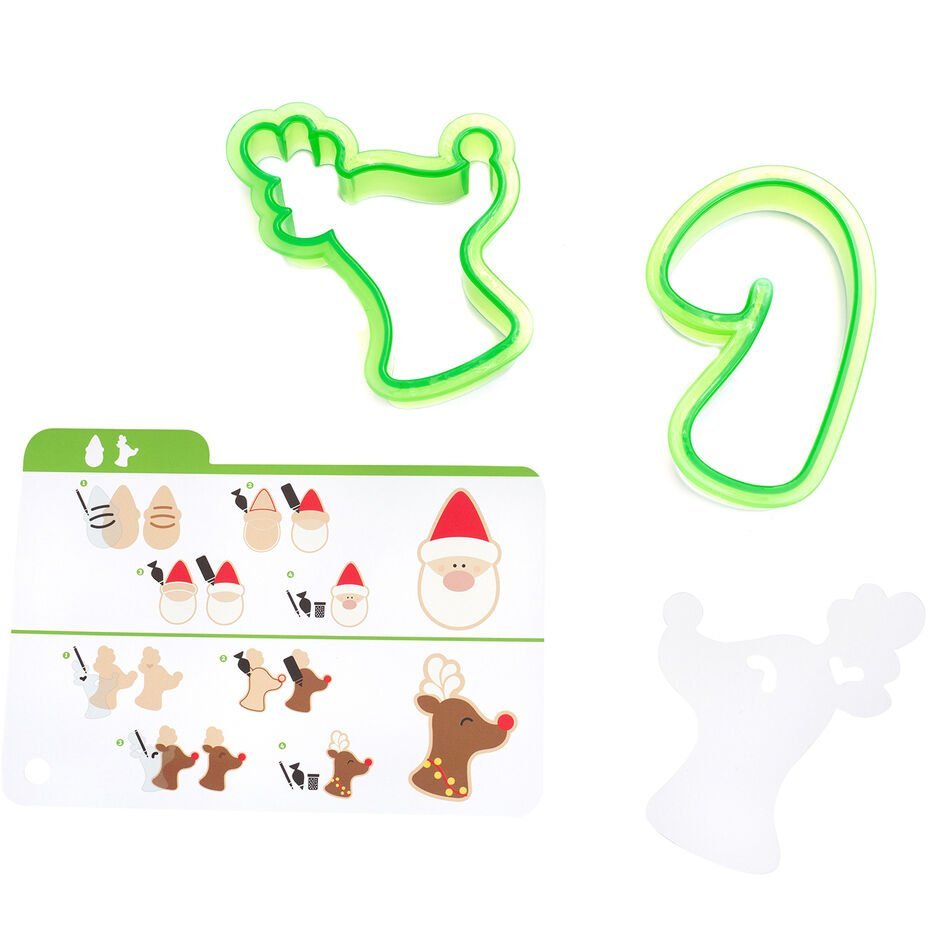 Inhoud van de Sweet Sugarbelle Here Comes Santa set met uitstekers en sjablonen