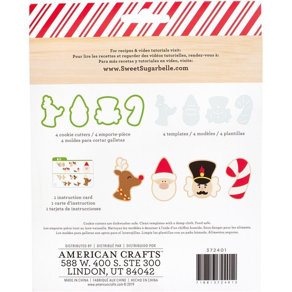Voorbeeld van kerstkoekjes gemaakt met de Sweet Sugarbelle Here Comes Santa uitstekers