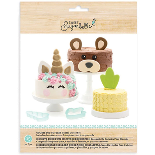Sweet Sugarbelle Cake Topper Set met zes uitstekers voor eetbare taarttoppers van koek