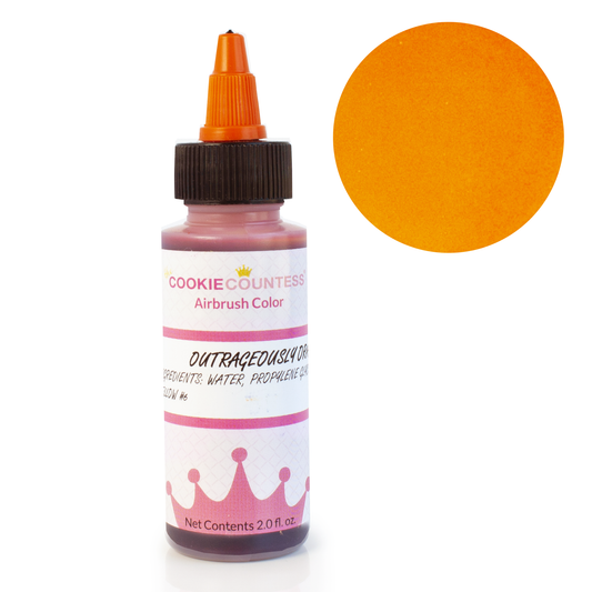 Flesje The Cookie Countess Outrageously Orange airbrush kleurstof oranje op waterbasis, 59 ml