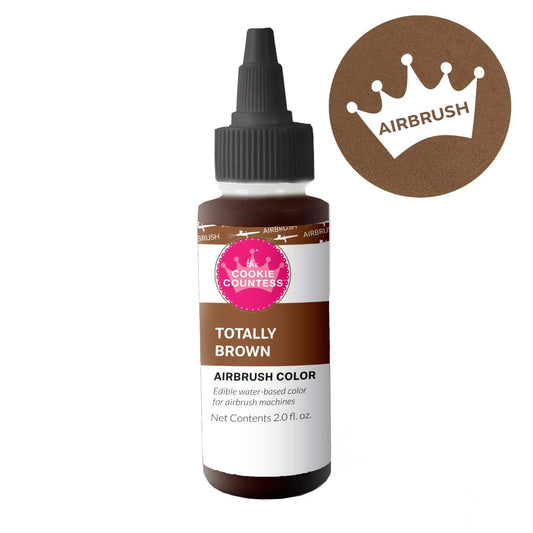 Flesje The Cookie Countess Totally Brown airbrush kleurstof bruin op waterbasis, 59 ml