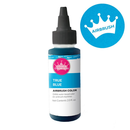 Flesje The Cookie Countess True Blue airbrush kleurstof blauw op waterbasis, 59 ml
