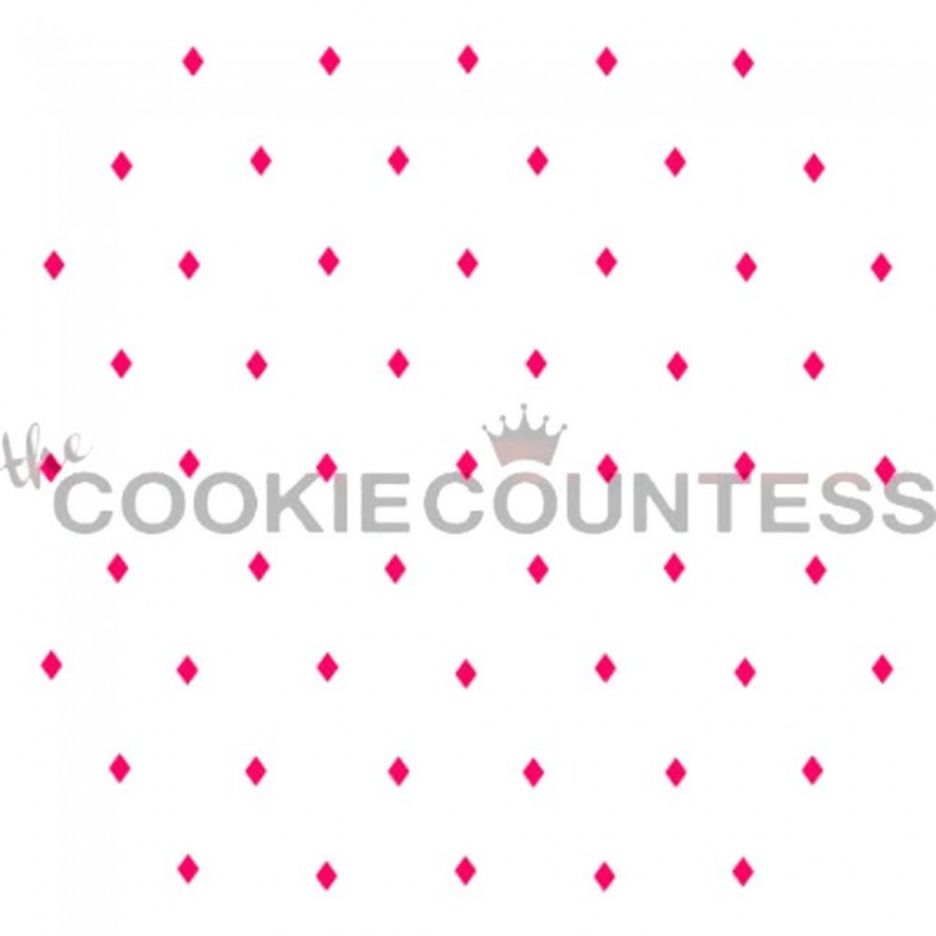 Argyle Diamond Layer stencil van The Cookie Countess met argyle ruiten-patroon voor het decoreren van koekjes