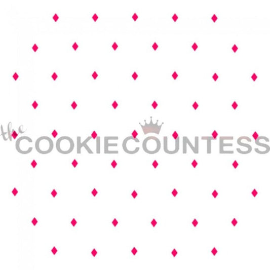 Argyle Diamond Layer stencil van The Cookie Countess met argyle ruiten-patroon voor het decoreren van koekjes