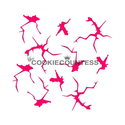 Cracks stencil van The Cookie Countess met barsten-patroon voor het decoreren van koekjes