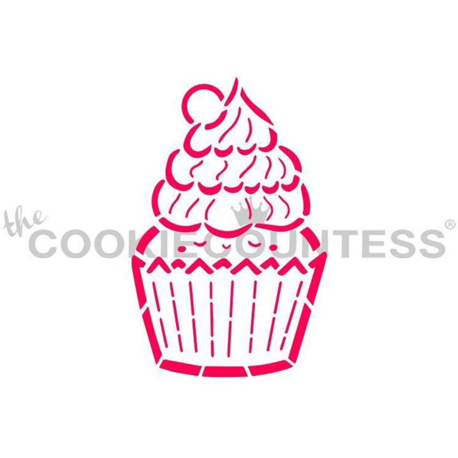 The Cookie Countess - Cutie Cupcake PYO stencil met uitsteker