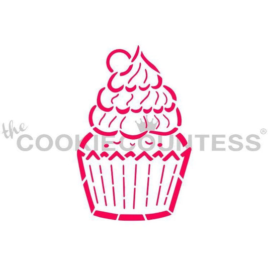The Cookie Countess - Cutie Cupcake PYO stencil met uitsteker
