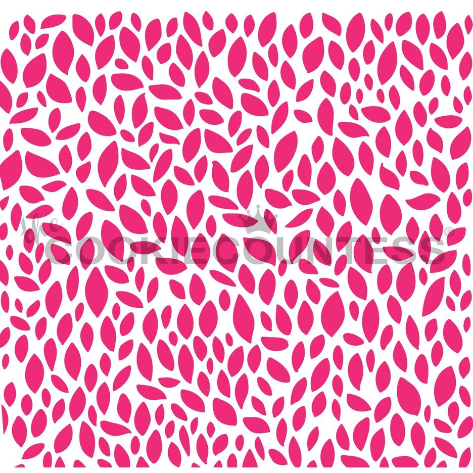 Leaf Pattern stencil van The Cookie Countess met bladeren-patroon voor het decoreren van koekjes