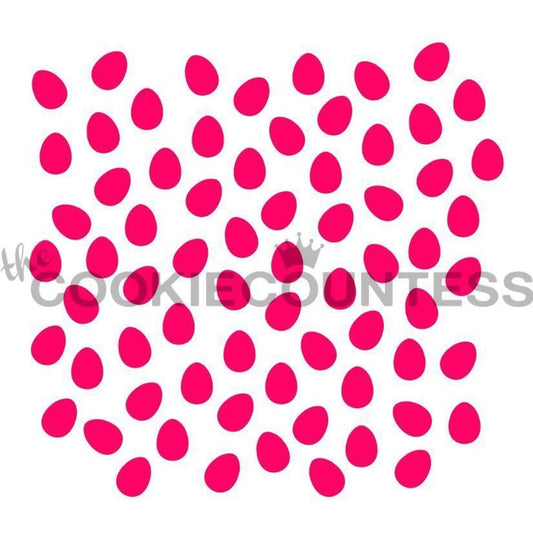 Mini Eggs stencil van The Cookie Countess met paaseitjes-patroon voor het decoreren van koekjes