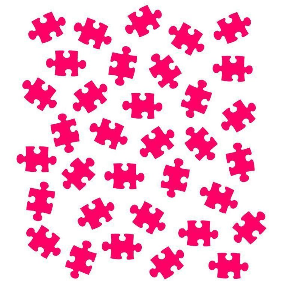 Puzzle Pieces stencil van The Cookie Countess met puzzelstukjes-patroon voor het decoreren van koekjes