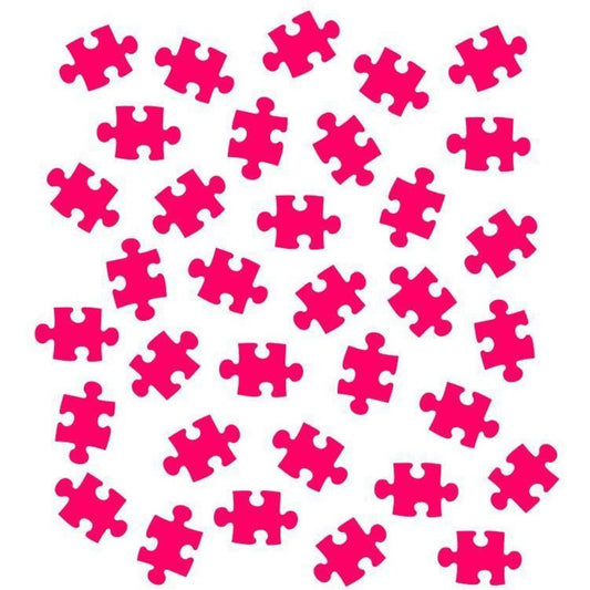 Puzzle Pieces stencil van The Cookie Countess met puzzelstukjes-patroon voor het decoreren van koekjes