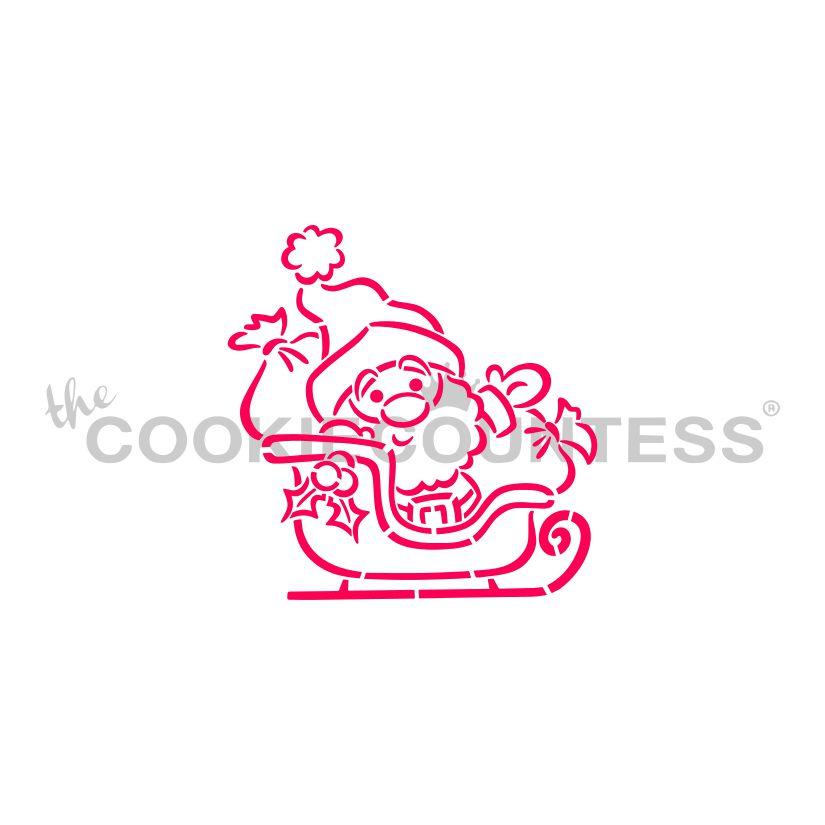 The Cookie Countess - Santa Claus in Sleigh PYO stencil
