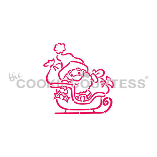 The Cookie Countess - Santa Claus in Sleigh PYO stencil
