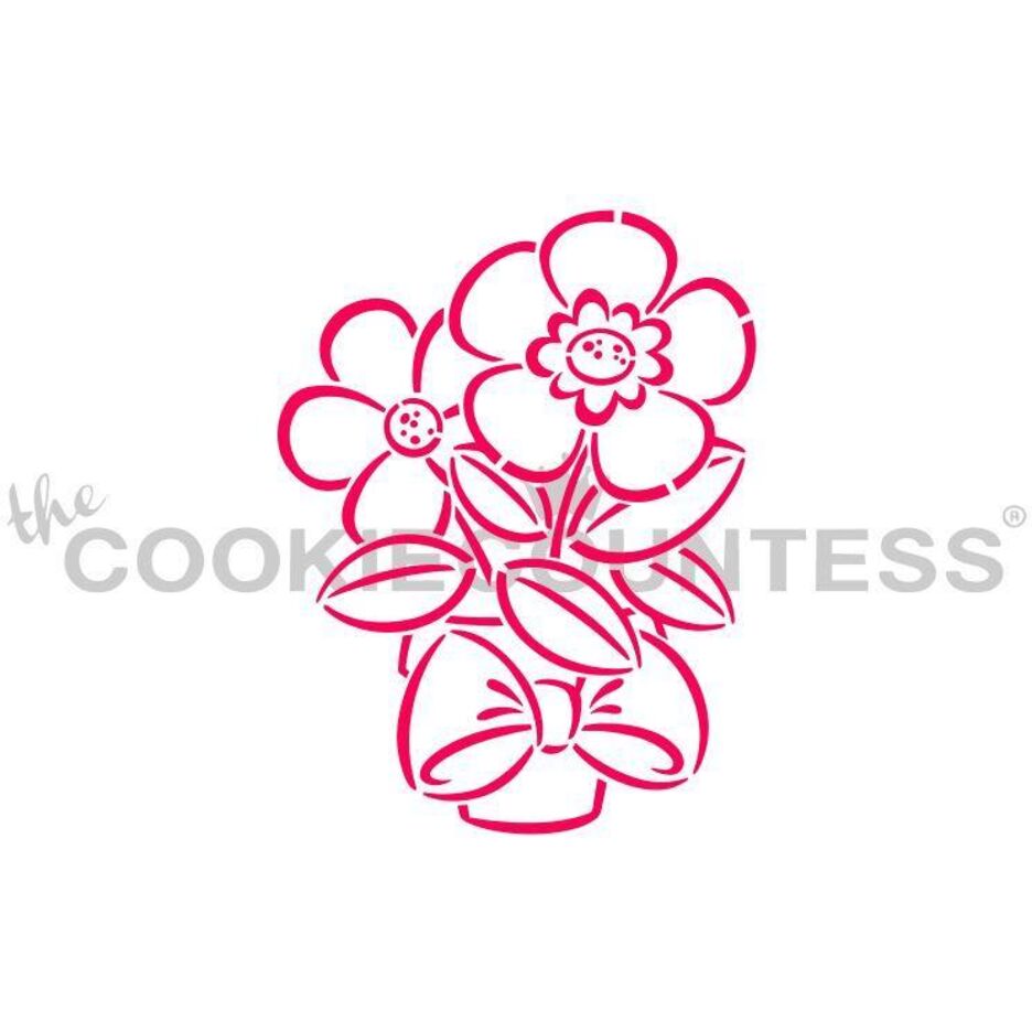 The Cookie Countess - Spring Flower Pot PYO stencil