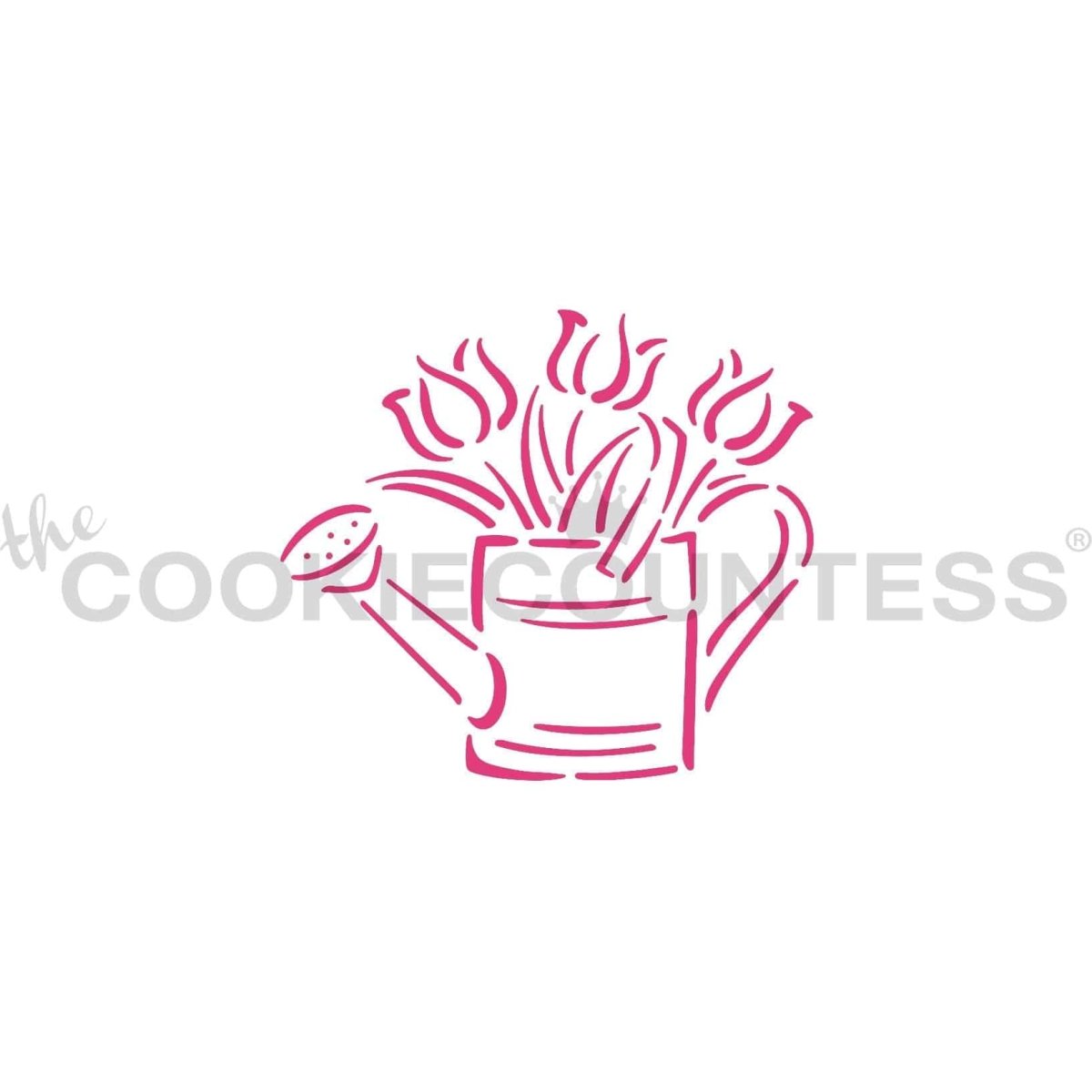The Cookie Countess - Tulips in Watering Can PYO stencil