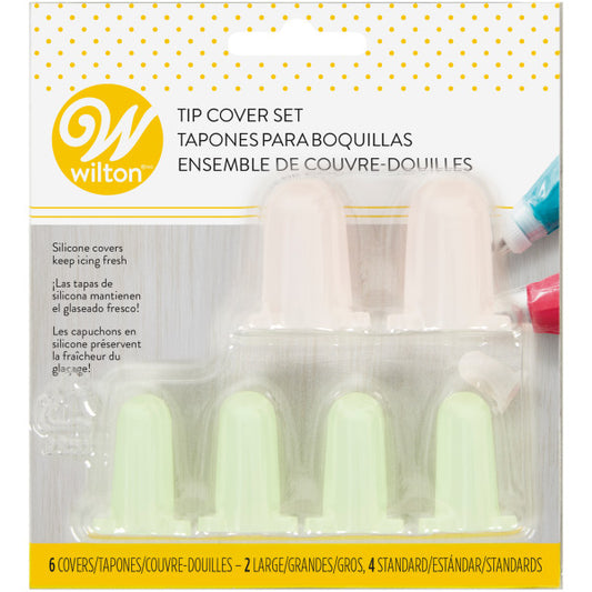 Wilton siliconen decorating tip covers in roze en groen