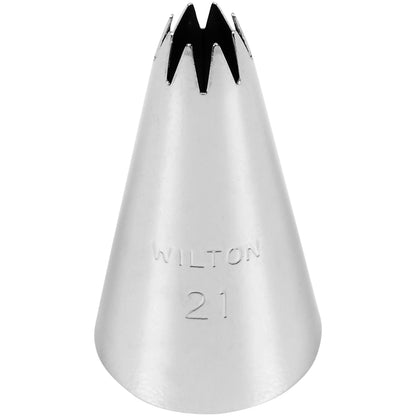 Wilton open ster spuitmondje #21 op verpakkingskaart
