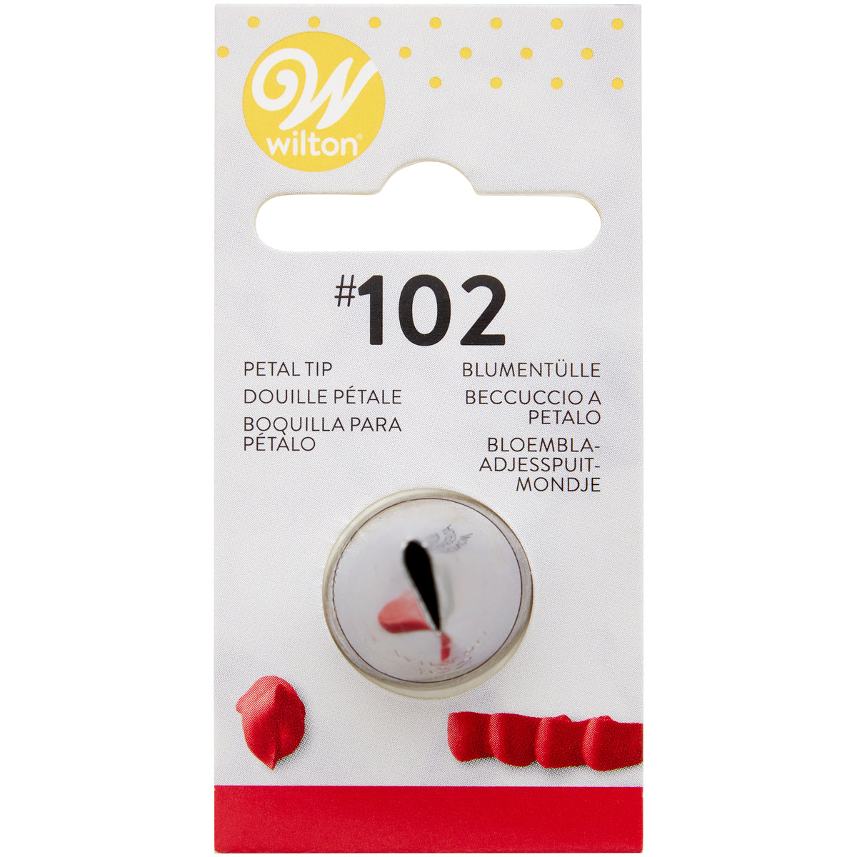 Wilton bloemblad (petal) spuitmondje #102 van roestvrij staal
