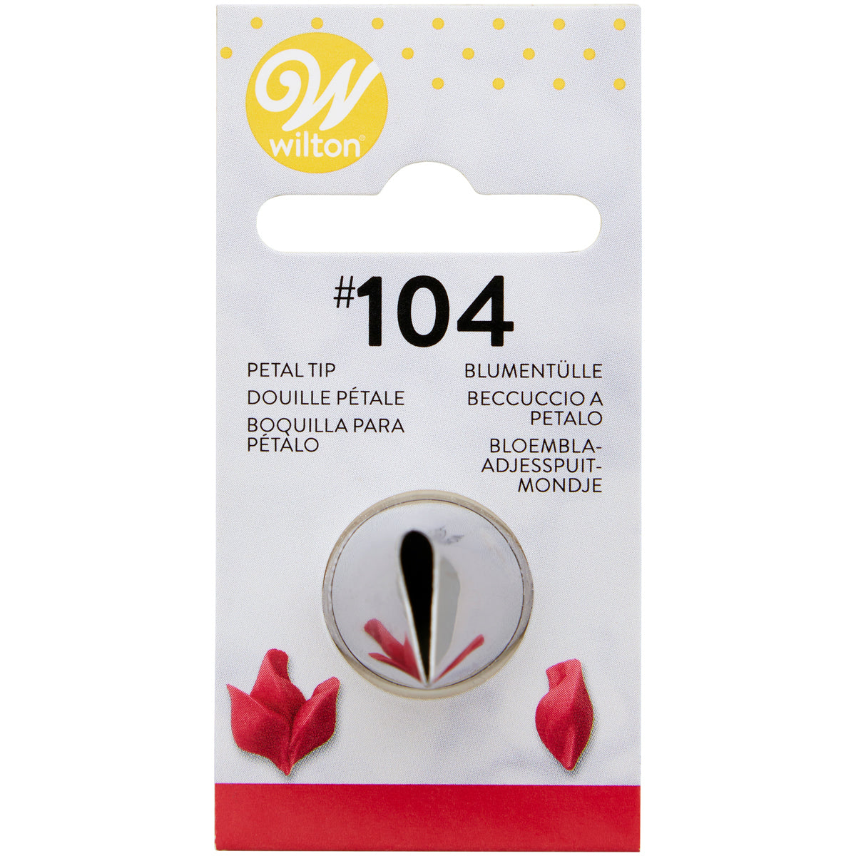 Wilton bloemblad (petal) spuitmondje #104 van roestvrij staal