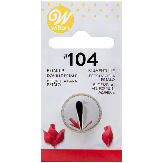Wilton bloemblad (petal) spuitmondje #104 van roestvrij staal