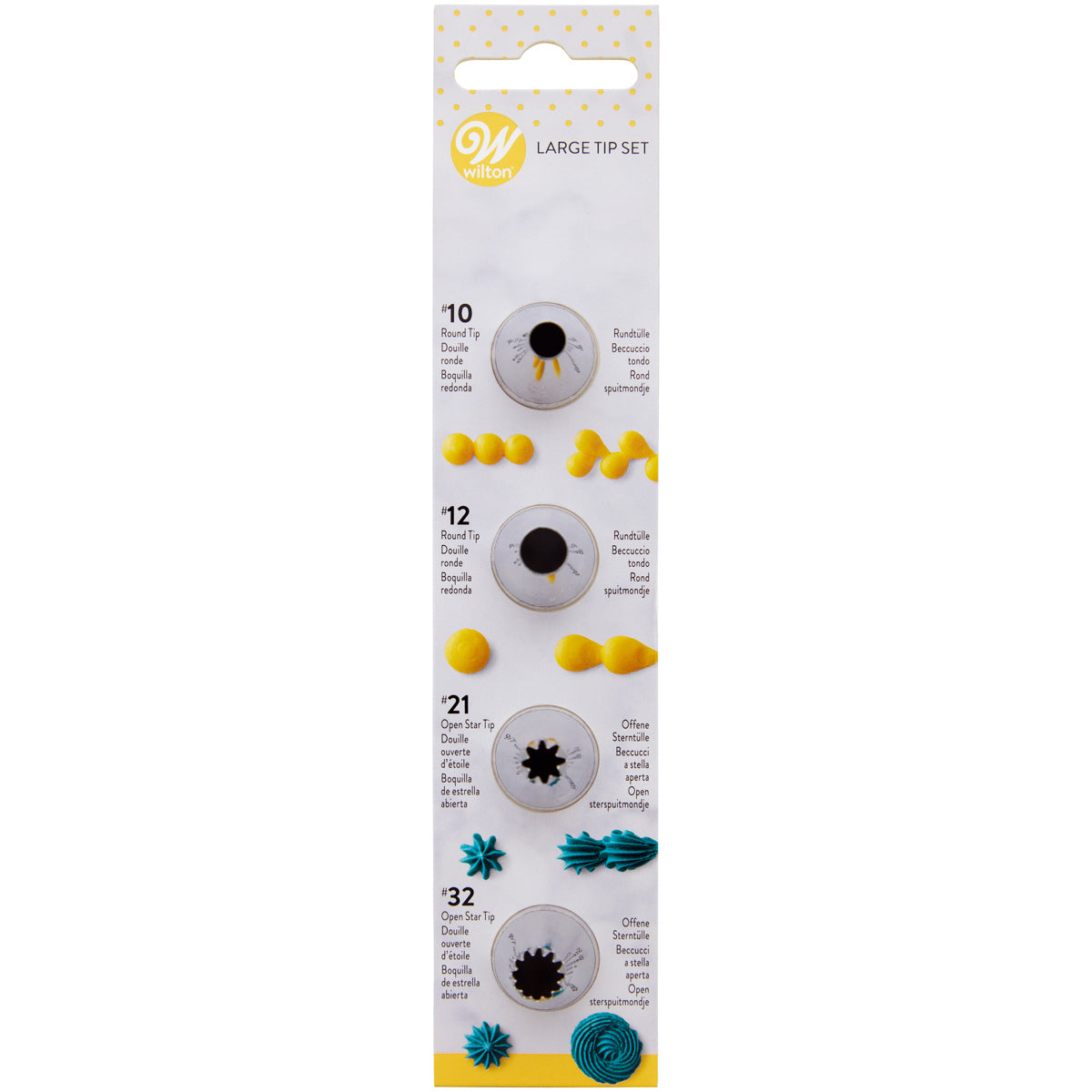 Wilton set van 4 grote spuitmondjes #010, #012, #021 en #032