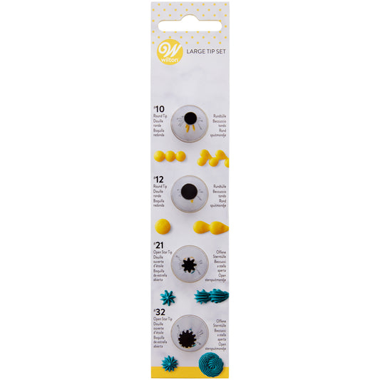 Wilton set van 4 grote spuitmondjes #010, #012, #021 en #032