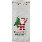 Wilton Zakjes Kerstman Merry & Bright, doorzichtige traktakiezakjes met kerstman en kerstboom design, ideaal voor het verpakken van kerstkoekjes en kersttraktaties